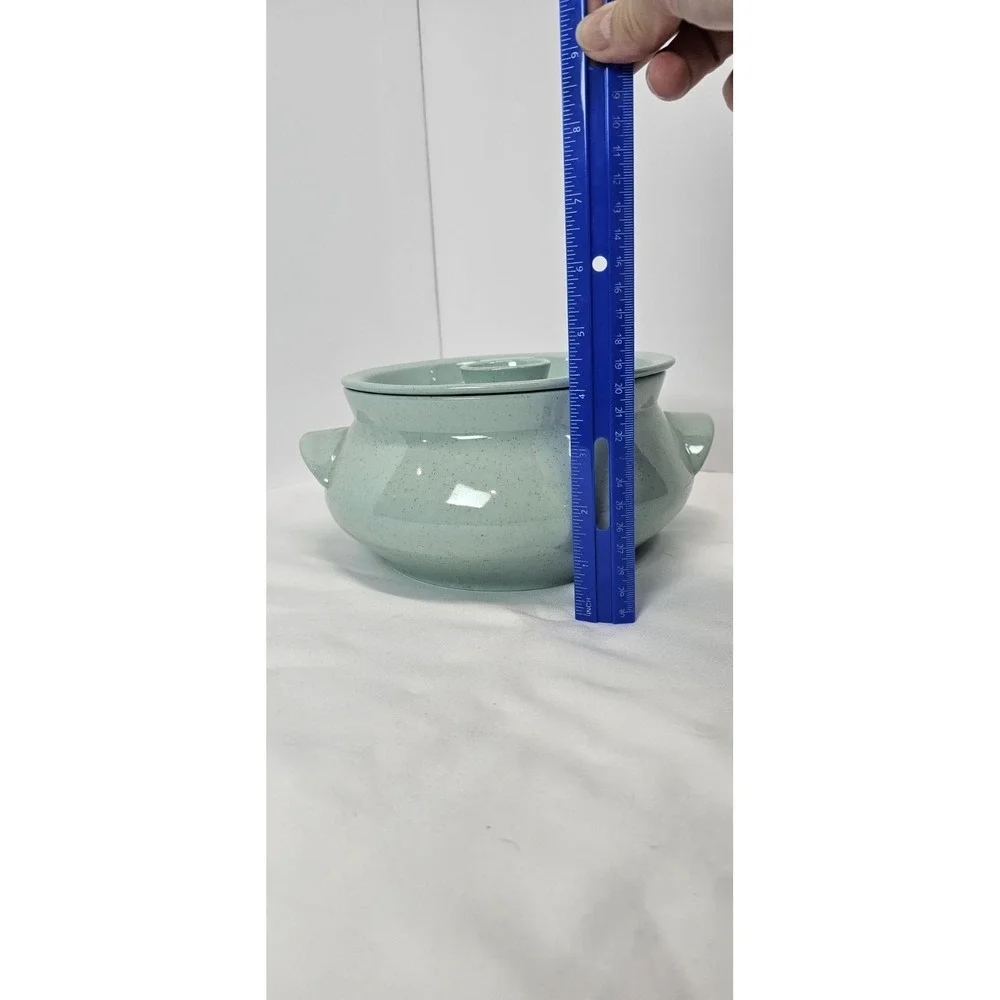 Vintage Franciscan Aqua Speckled Covered Casserole‎ Dish MCM 7